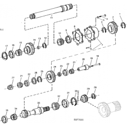 U15409 стопорне кільце механічного приводу переднього колеса John Deere