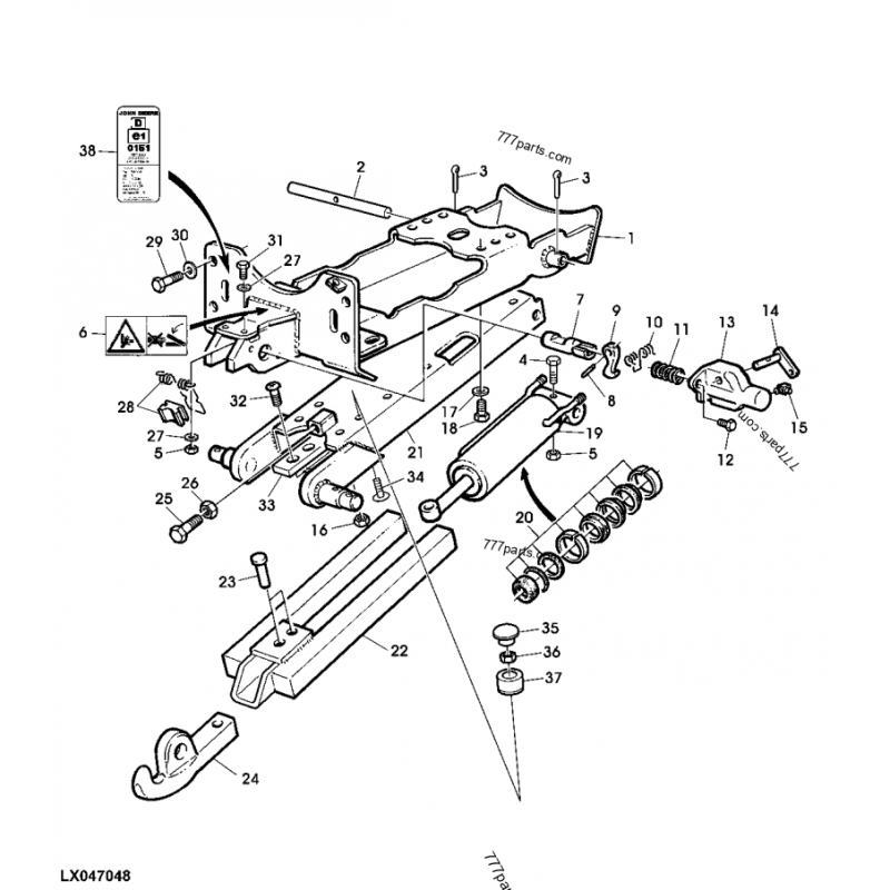 фланцевий гвинт із шестигранною головкою, M12 x 150 L156442 John Deere