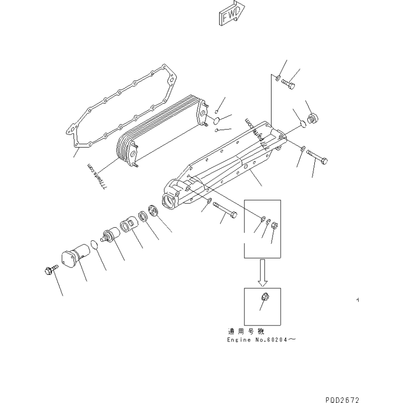 6150-61-2815 прокладка теплообмінника KOMATSU 6D125, 6D125E