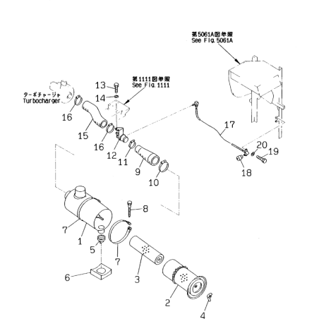 205-01-k1500 air filter housing komatsu pc210, pc240lc