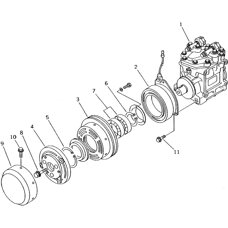 ND247300-5330 зчеплення компресора кондиціонера KOMATSU D155a, D275a, D31pX