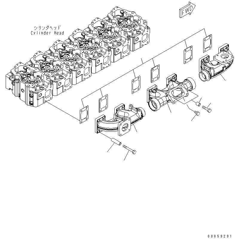 6261-11-5880 прокладка колектора KOMATSU 6D140, SAa6D140