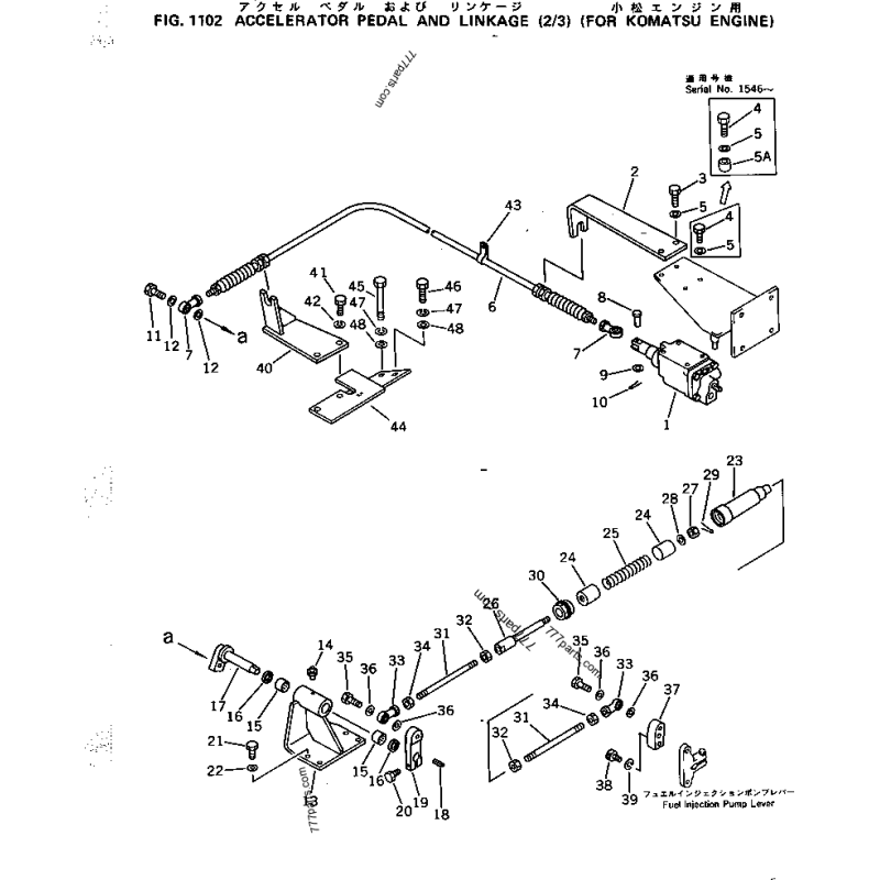 561-43-41210 трос педалі акселератора KOMATSU HD785