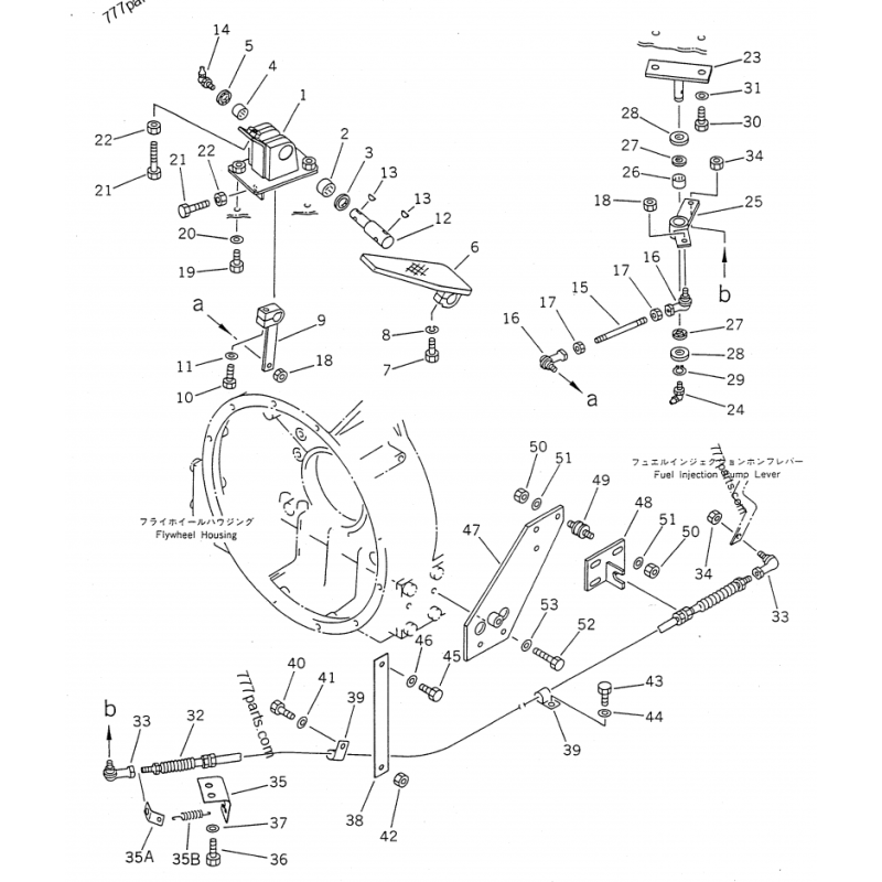 424-43-11222 трос педалі акселератора KOMATSU WA400, WA420
