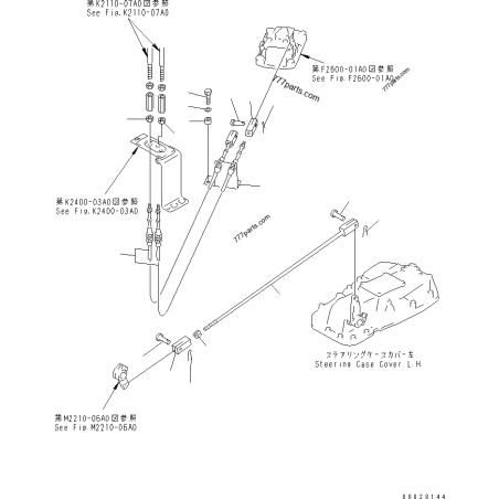 175-43-51320 трос керування гальмами та поворотом KOMATSU D155A