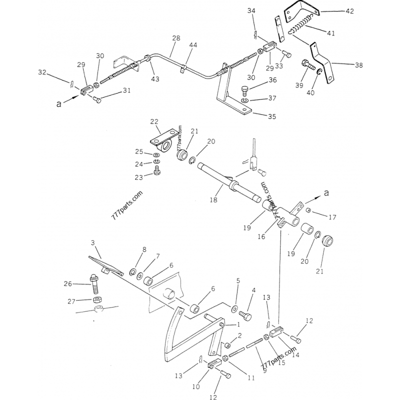 23A-43-12160 трос педалі акселератора KOMATSU GD505A, GD521A, GD525A