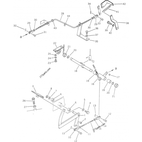 23A-43-12160 трос педалі акселератора KOMATSU GD505A, GD521A, GD525A