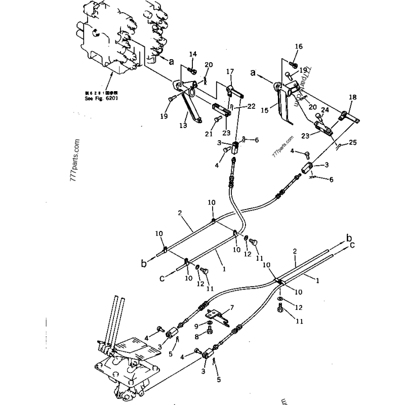 205-43-73540 трос керування рухом KOMATSU PC200, PC220, PC240, PF5