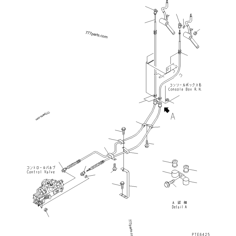 423-43-28130 трос керування навантажувачем KOMATSU WA380, WA420
