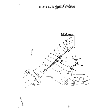 238-43-19130 трос керування укосами KOMATSU GD500R, GD505A, GD600R